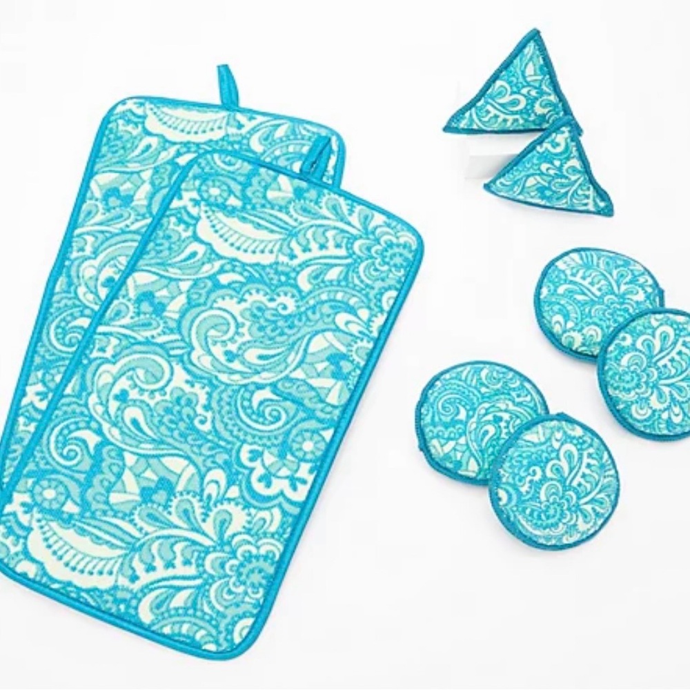 Set of 6 Microfiber sponges and 2 microfiber drying mats